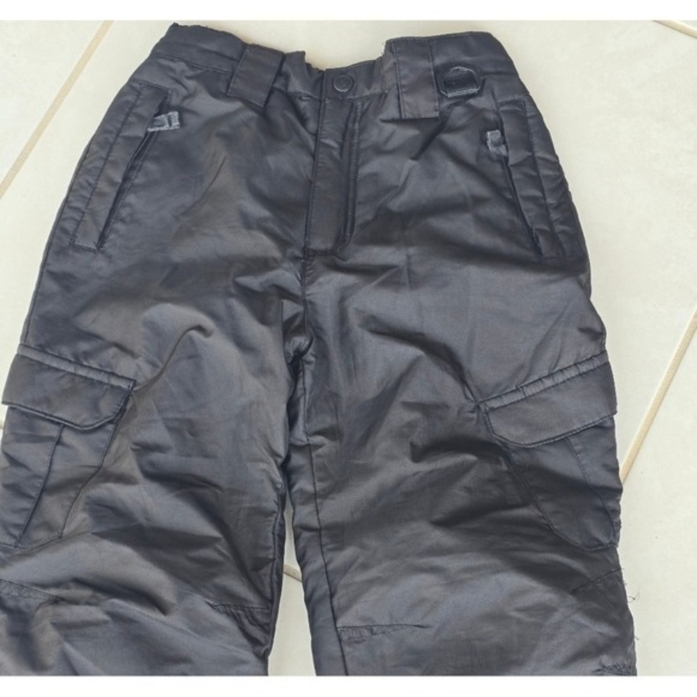 Arctic Quest Kids Black Insulated Snow Ski Pants‎ Size L 7 Cargo Pockets